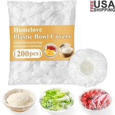 Elastic Food Covers Bowls Plates Stretchable Kitchen Storage Leftovers 200 Pcs