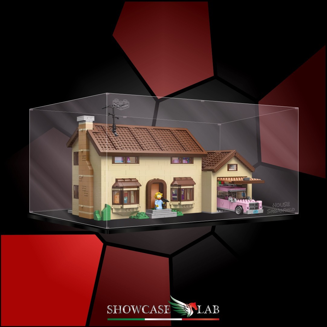 TECA IN PLEXIGLASS ACRILICO-SHOWCASE-TECA PER SET LEGO® 71006-CASA DEI SIMPSONS