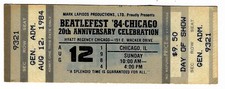 Beatlefest 8/12/84 Chicago IL Hyatt Regency Hotel Ticket! The Beatles