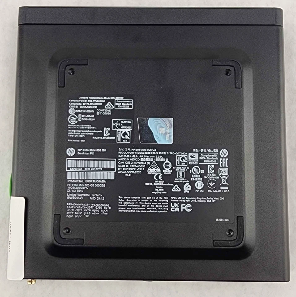 HP Elite Mini 805 G8 AMD Ryzen 5 Pro 5650GE 16GB RAM 256GB SSD No OS - Image 3 of 4