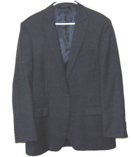 Lauren Ralph Lauren Men Blazer Size 42L Wool Navy Blue Check Two Button Coat