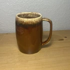 HULL OVEN PROOF BROWN DRIP GLAZE BEER STEIN COFFEE MUG 5"  18 oz. USA