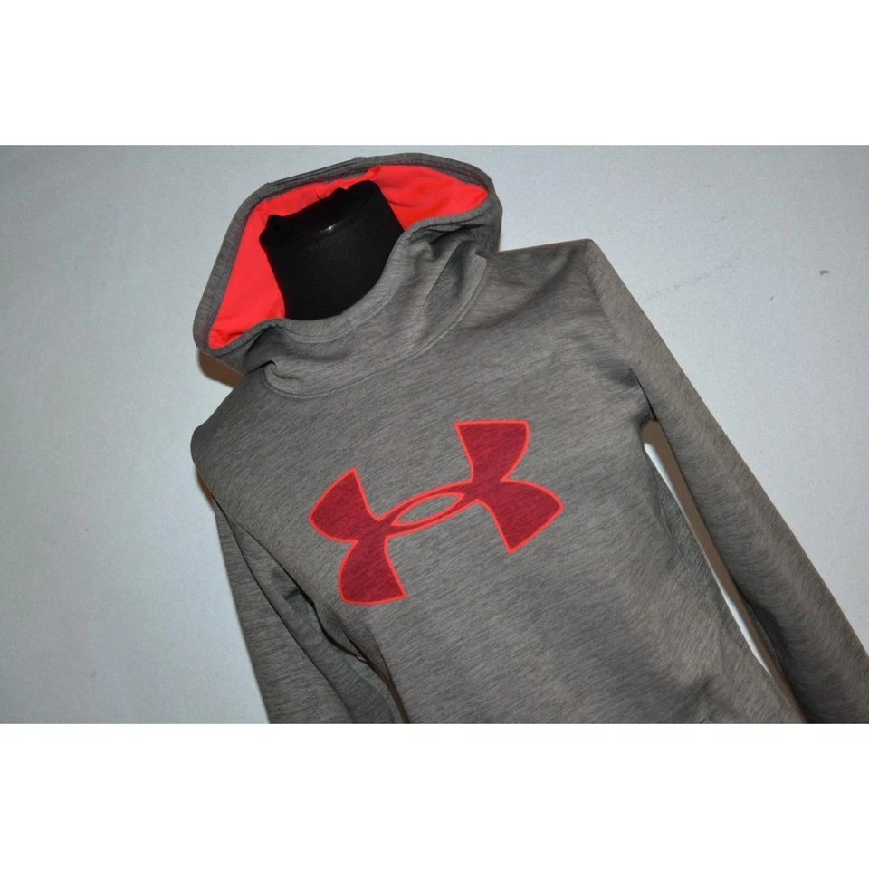 29620 Under Armour Hoodie Pullover Gray Polyester Size Medium Girls Youth - Image 3 of 4