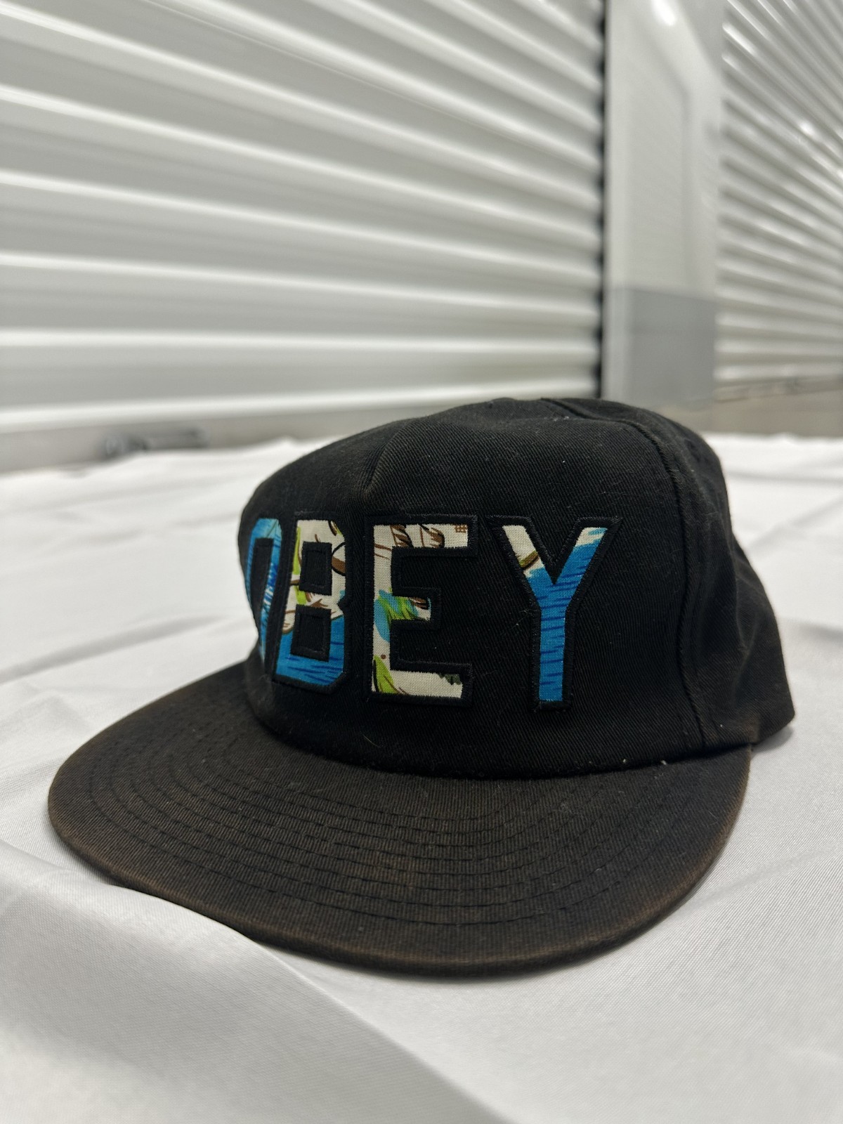 OBEY Black Snapback – Patterned “OBEY” Embroidery… - image 1