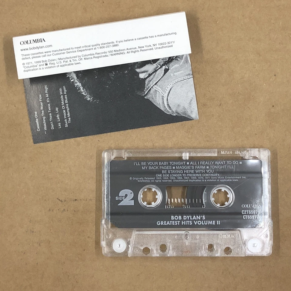 BOB DYLAN Cassette Tape Rock Folk GREATEST HITS VOL 2 MAGGIES FARM TAPE 1 ONLY - Image 3 of 4