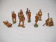 Eight 1930's-Era MANOIL, BARCLAY WWI METAL TOY SOLDIERS-VG