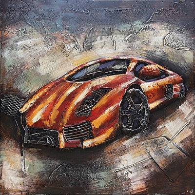My perfect Ferrari Testa Rossa. 3-D Wall Oil Painting Garage Decoration SALE