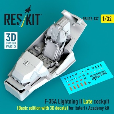 Reskit RSU32-0137 1:32 F35A LightningII Late cockpit Basic edition with 3Ddecals
