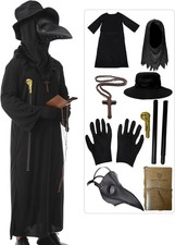 HAOSUN Plague Doctor Costume Set 8 in 1 Halloween Costumes L Size