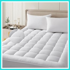 Mattress Topper Queen Size Pillow Top - Extra Thick Padded Mattress Pad  Pro...