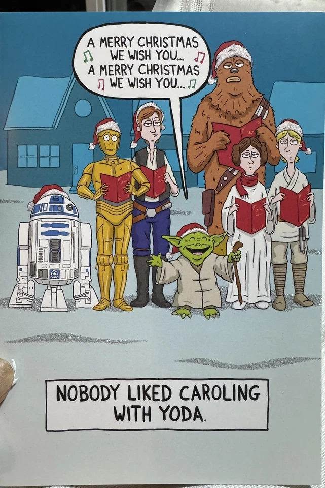 Hallmark Star Wars Christmas Holiday Cards 16 Cards/Env NIB Yoda Hans Leia C3PO+ - Image 3 of 4