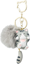 Cat Keychain Bag Charms for Handbags Cute Keychains for Women Kawaii Cat Backpac