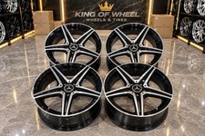 19 Mercedes-benz Staggered Wheels 19x8.5 19x9.5 Black Machined 5x112 Set Of 4
