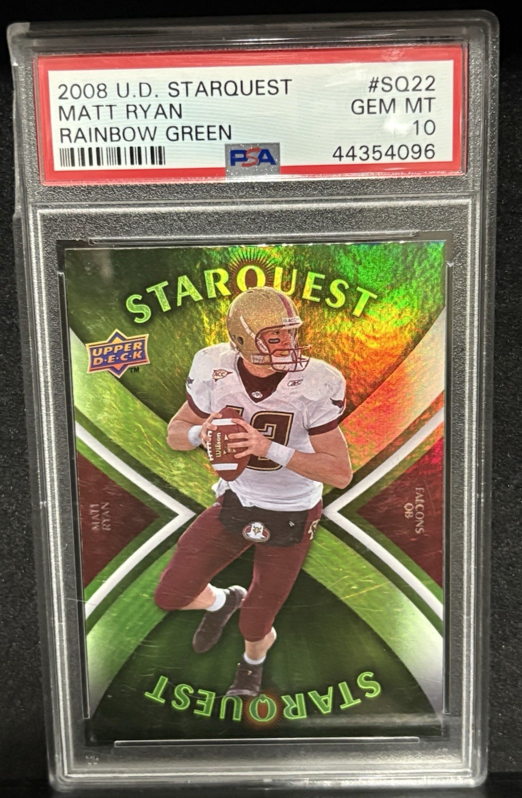 Matt Ryan Upper Deck Starquest #SQ22 Rainbow Green