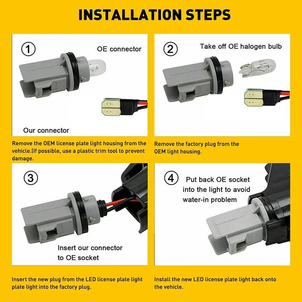 For Ford E150 E250 E350 E450 Econoline Van Rear LED License Plate Light Lamps... - Изображение 2 из 4