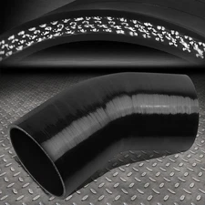 3.5" 4-PLY 45-DEGREE ELBOW COUPLER HOSE TURBO/INTAKE/INTERCOOLER BLACK SILICONE
