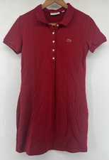 Lacoste Polo Shirt Dress Slim Fit 38 Dark Cherry Red Small Medium Light Fading