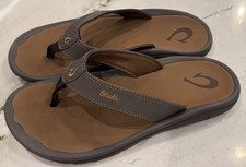 Olukai Ohana Size US 12 Men's Sandals 10110A-4827 Flip Flop Thong Dark Java Ray