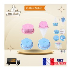 Système de Nettoyage des Poils d'Animaux - 4 Sacs en Filet pour Laver en Douceur