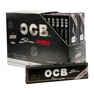 Full Box OCB Premium Kingsize Slim Blättchen & Tips - Box mit 32 Packungen