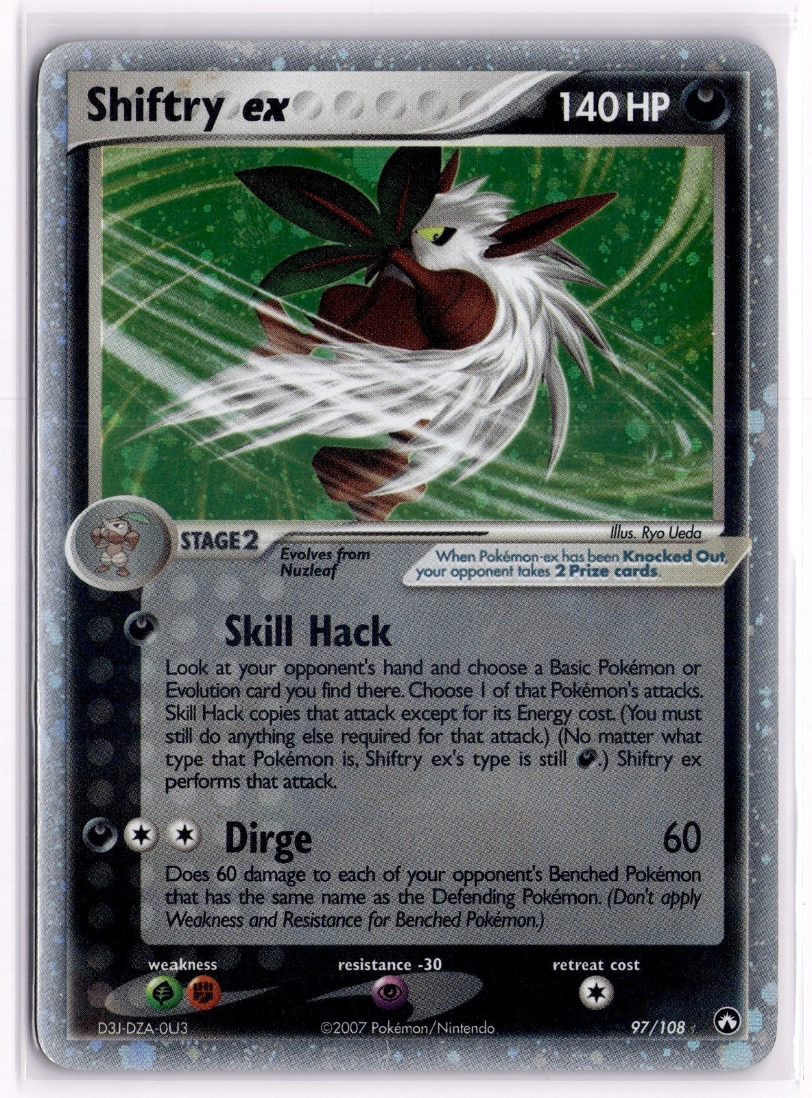 Shiftry ex 97/108 Holo EX Rare Power Keepers Pokemon Moderately Played