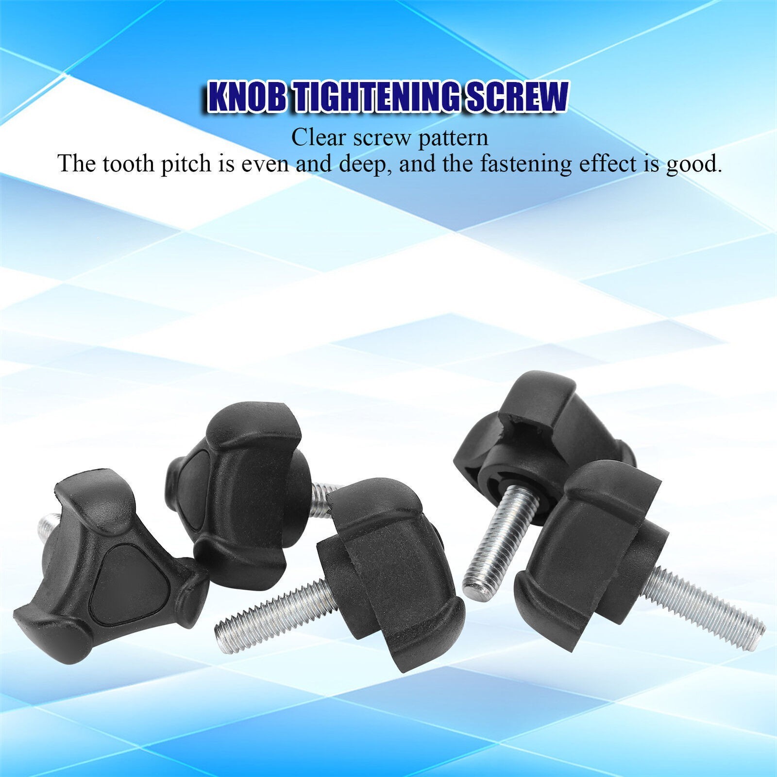 5Pcs M6 20mm Hand Knob Tightening Screw Triangular Hand Clamping Screw