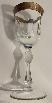 Crystalite Bohemia Crystal Jessie Wine Glass Glass 8'' Gold Crystal Goblet