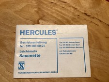 Hercules Betriebsanleitung Leichtmofa Saxonette
