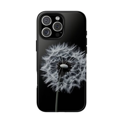 Delicate Dandelion Monochrome | Tough Phone Case | iPhone, Samsung Galaxy, Pixel