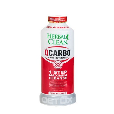 Herbal Clean QCarb0 32 Oz, 1 Step Maximum Cleanse  Formula Tropical  Exp 4/27