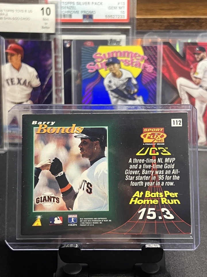 Barry Bonds 1996 Pinnacle Sports Flix UC3 Artists Proof #112 NrMt - Image 2 of 2