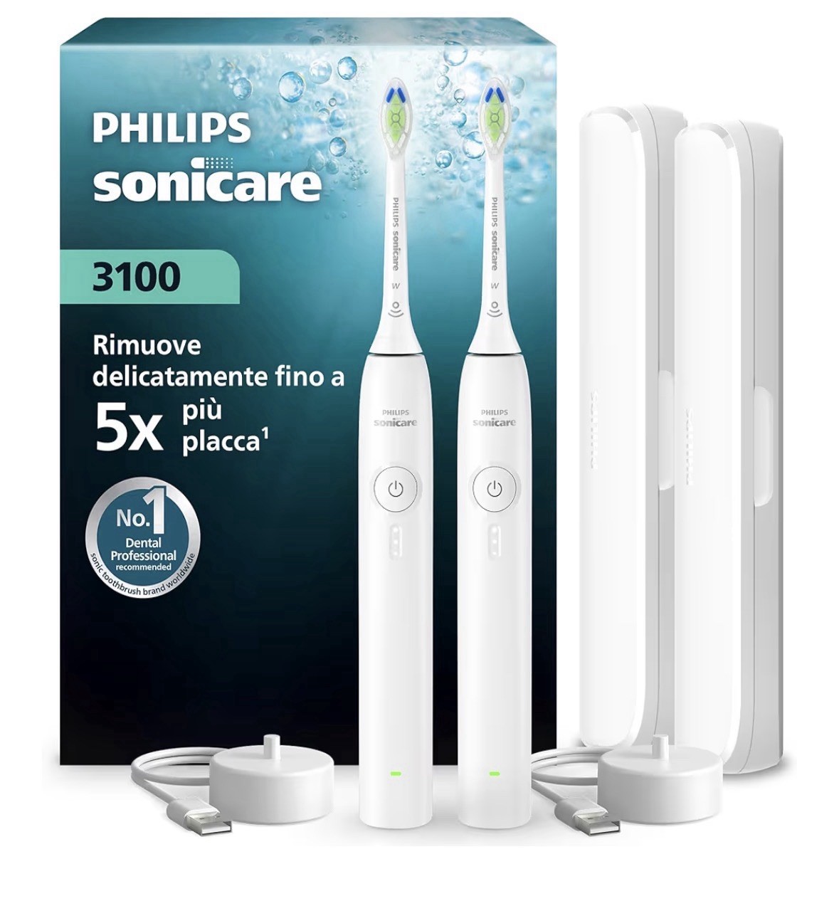 Set 2 Spazzolini Philips Sonicare 3000 - Igiene Orale Famiglia