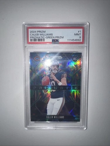 2024 Panini Prizm - Prizmatic Caleb Williams #1 Green Prizm (RC) PSA 9