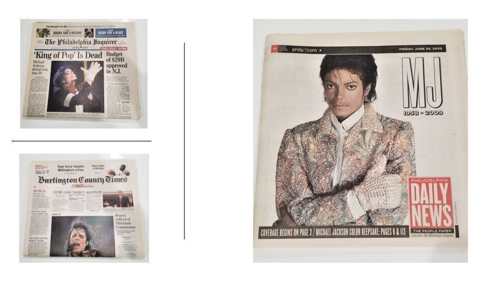 NEW Bundle of 3 Newspapers from June 2009 on Michael Jackson Death
