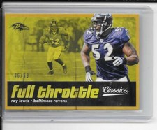 2018 CLASSICS NFL FOOTBALL #5 RAY LEWIS 6/99 GOLD FULL THROTTLE PARALLEL,RAVENS