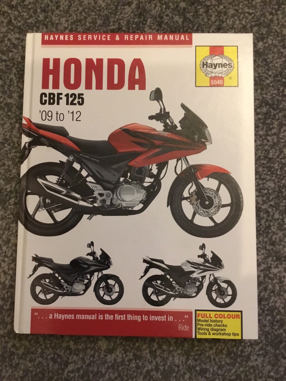 Haynes Workshop Manual 5540 Honda Cbf125 2009-2012 for sale online | eBay