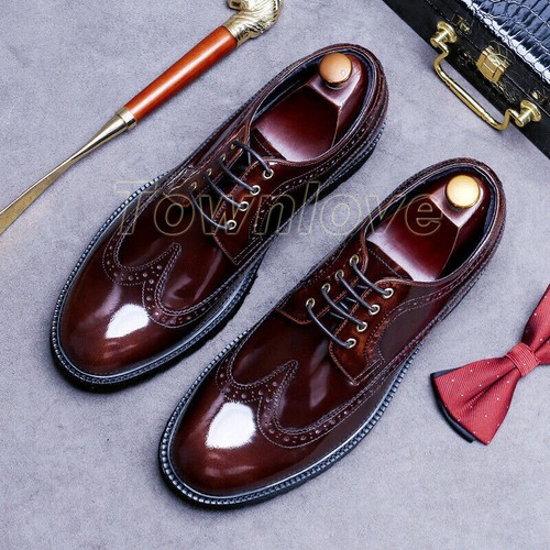 Men Shoes Handmade Pattern Design Luxury Leather Classic Full Brogue Business Wedding Dress Man