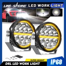 2X 7inch LED Work Light Bar Spot Pods Fog Lamp Offroad Driving Truck SUV UTV DRL