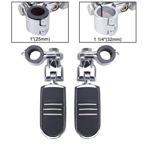 Motorcycle Highway Crash Bar 1 1/4" 32mm Foot Pegs Pedal Mount For Harley 1200 - Imagen 13 de 18