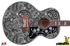 Sticka Steve's Guitar Skin Axe Wrap Reface Re-Skin Dark Paisley Nights 097