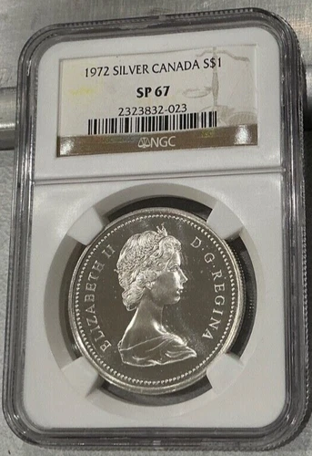 1972 Silver Canada 1 Dollar Graded NGC SP67 Blast White L@@K