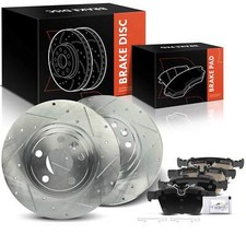 New Rear Drilled Brake Rotors + Brake Pads for Land Rover Discovery Sport Jaguar