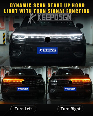 For Ford F150 F250 LED Light Hood Strip DRL White Amber - Foto 3