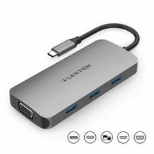 LENTION Multiport USB C Hub to HDMI VGA USB 3.0 Adapter for 2020 MacBook Pro Air