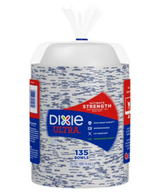 Dixie Ultra Paper Bowls 20 oz Soak Proof Microwavable 135 Count Kitchen Supplies