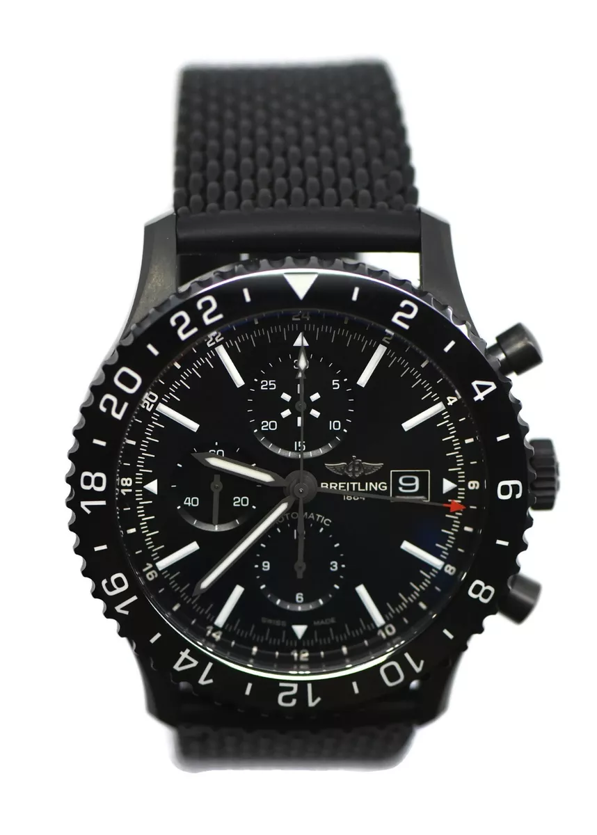 Breitling chronoliner black steel sale