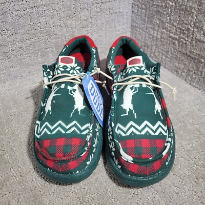 Hey Dude Wally Holiday Cheers Slip On Green Christmas Deer  display picture 1