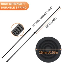 2PCS Tension Curtain Rods Spring Load Adjustable Curtain Pole Window Rods 23-44"