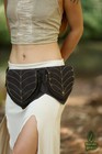 2 Leaf Pixie Pocket Belt, Cotton Canvas Utility Festival Boho Psytrance Vegan