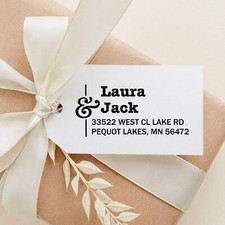 Personalized Couple Name and Address Stamp - size 4913-7/8" x 2-3/8"